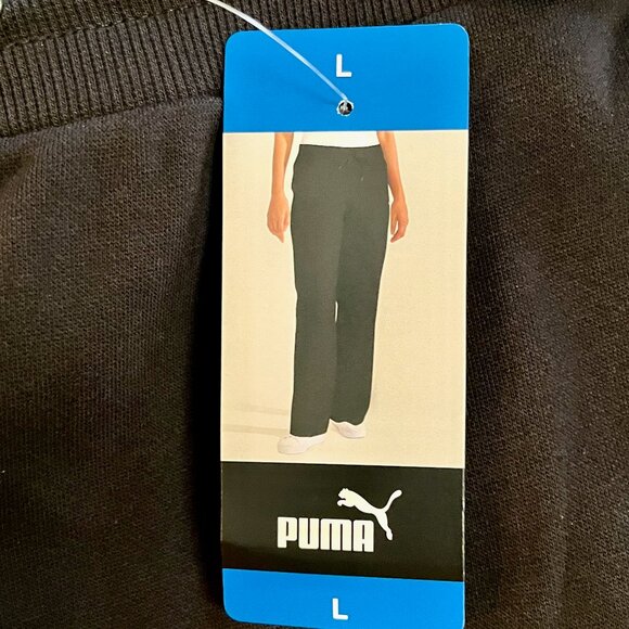 Puma Fleece Straight Leg Pants * Black * Pockets * Size L * Inseam 30.5" * NWT - Picture 4 of 7